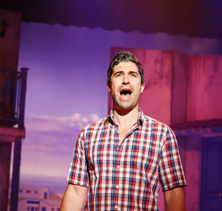 Lead Actors performance of Mamma Mia at the National Theatre St Kilda, part of the Andrew G Presents 2026 season.