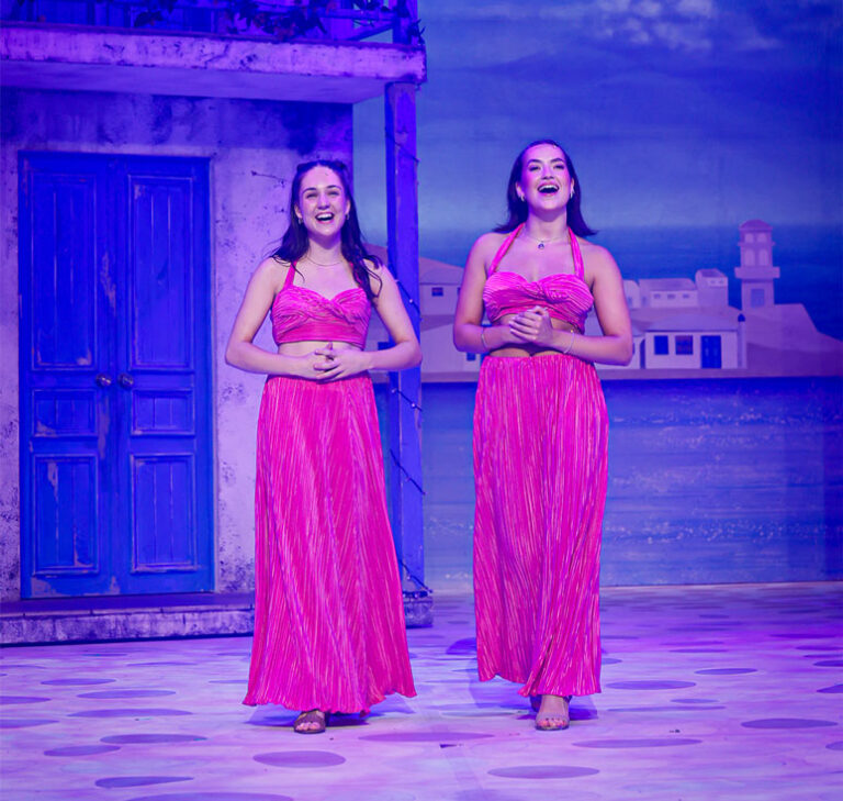 Set design and stage backdrop from the Andrew G Presents Mamma Mia production at the National Theatre St Kilda, 2026.