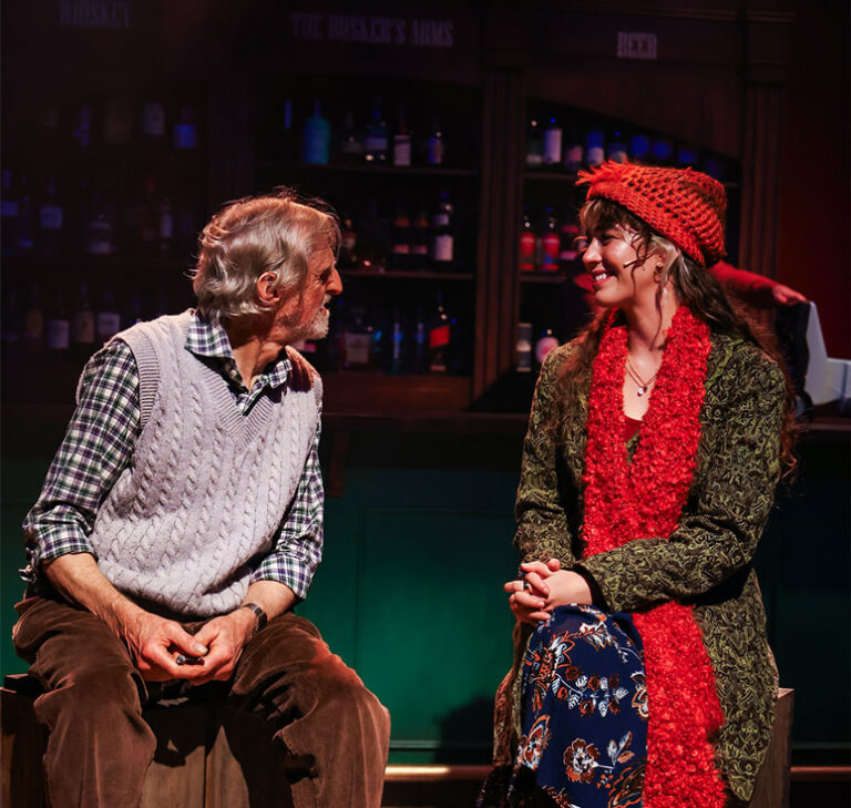 Emotional close-up moment between the two leads in Once, the Academy Award and Tony Award winning musical, Chapel off Chapel 2026.
