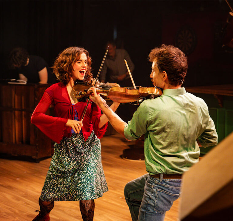 Cast members on stage during Once, presented by Andrew G Presents at Chapel off Chapel.