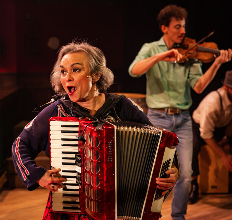 A scene from Once, the Andrew G Presents musical performed at Chapel off Chapel in 2026.
