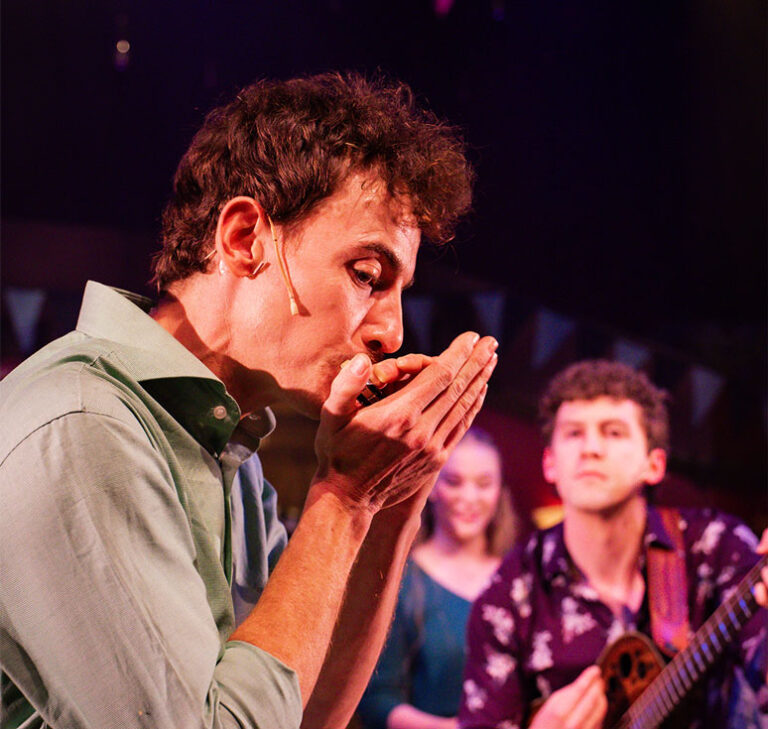 Scene still from Once, the musical presented by Andrew G Presents at Chapel off Chapel.